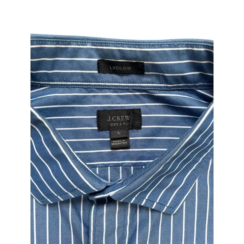 J.Crew Ludlow 120s 2-Ply Premium Fine Cotton Dress Shirt, Size L